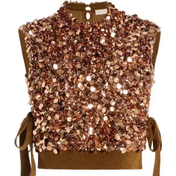 NWT 1299.00 Medium Ulla Johnson Ulla Johnson Cosima Embroidered Cashmere Vest - Picture 7 of 7